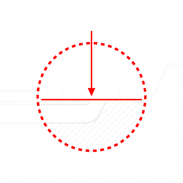 分針と目盛の高さを合わせる