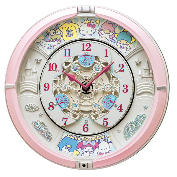 サンリオの人気キャラクターが大集合の家庭用からくり時計を発売