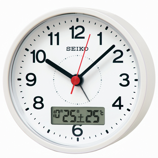 現金特価 umekiti2号店セイコークロック 掛時計 白 直径346x32mm 電波
