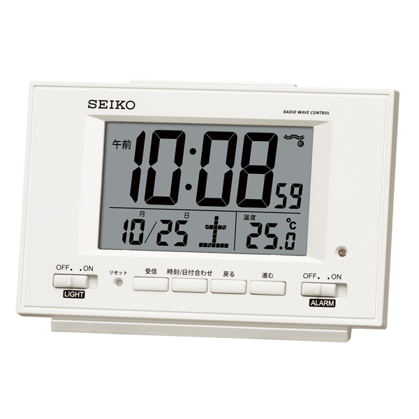 最安値に挑戦 セイコー SEIKO SQ698S 電波目覚まし時計 温湿度計付き デジタル